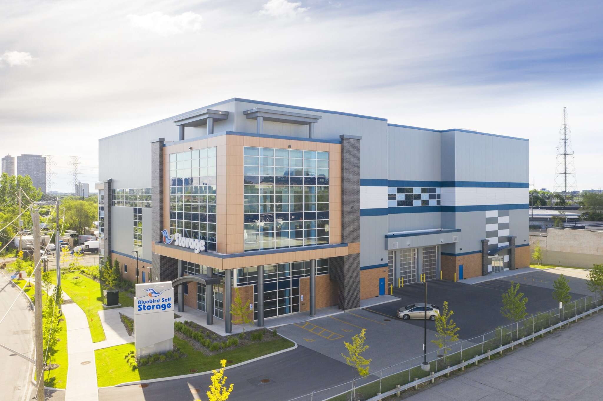 Architecture drone image of storage centre