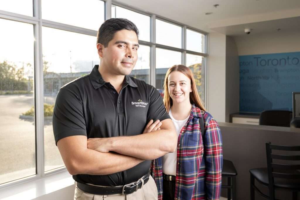Workers pose for promo shot