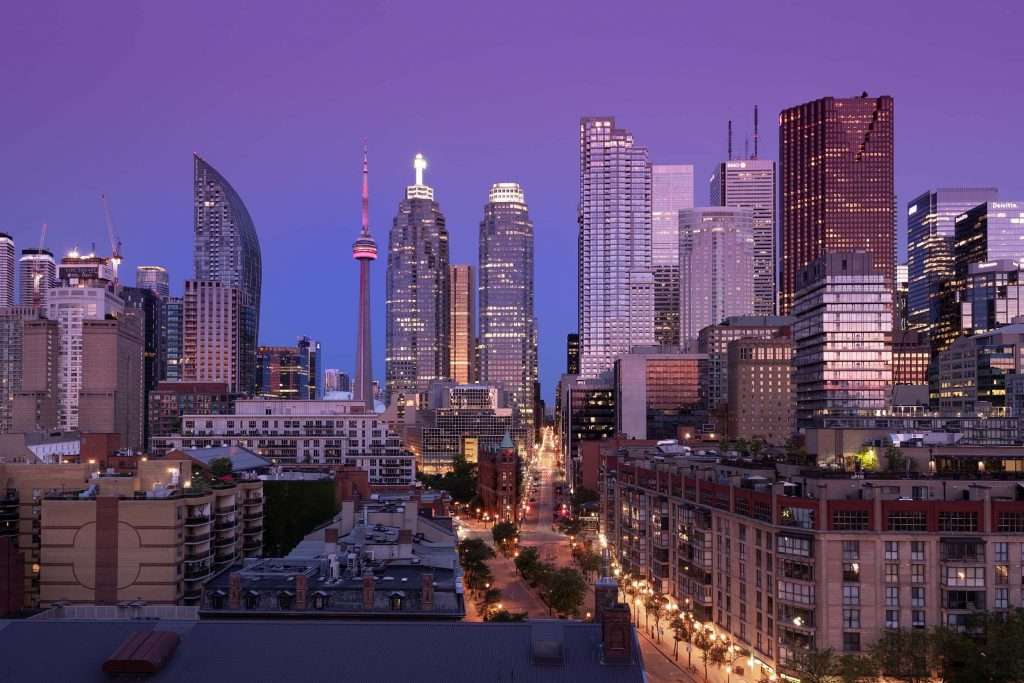 Downtown toronto sunset