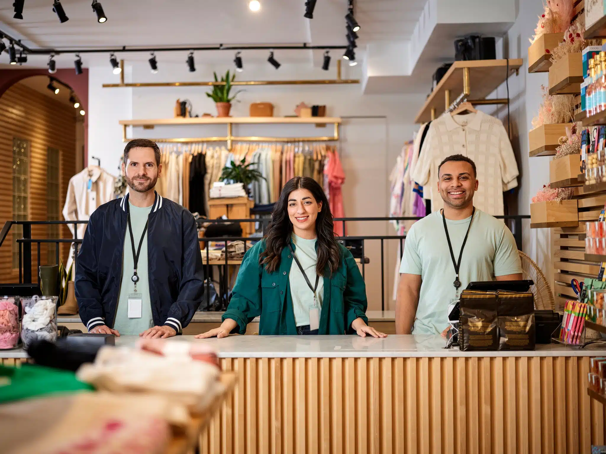 Website rebranding images for Axonify in retail setting.