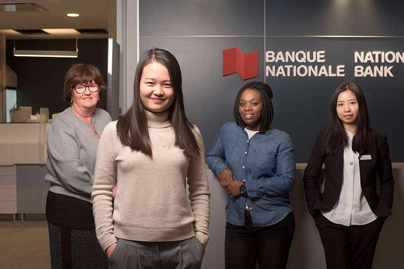 Group shot of bank employees