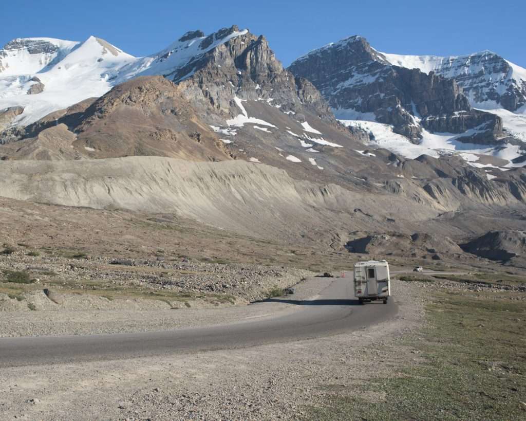 Example of photo editing of this image of columbia ice field