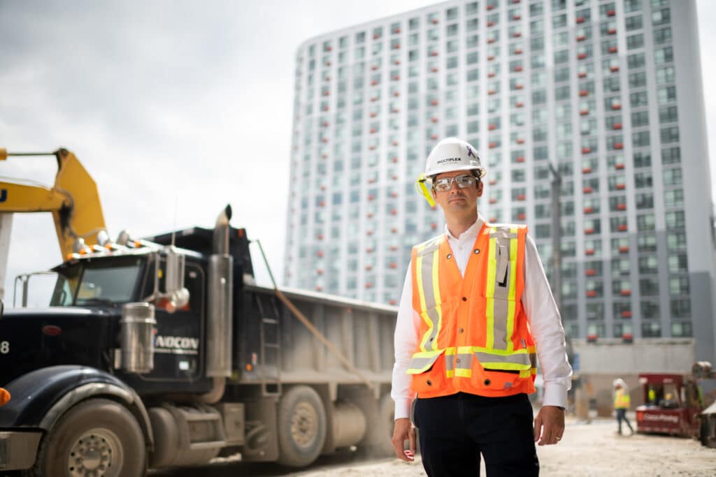 Construction photography at a construction site.
