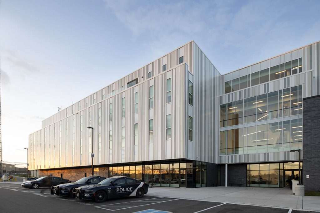 The barrie police station is a modern and imposing structure that serves as a reminder of the law and order in the city.