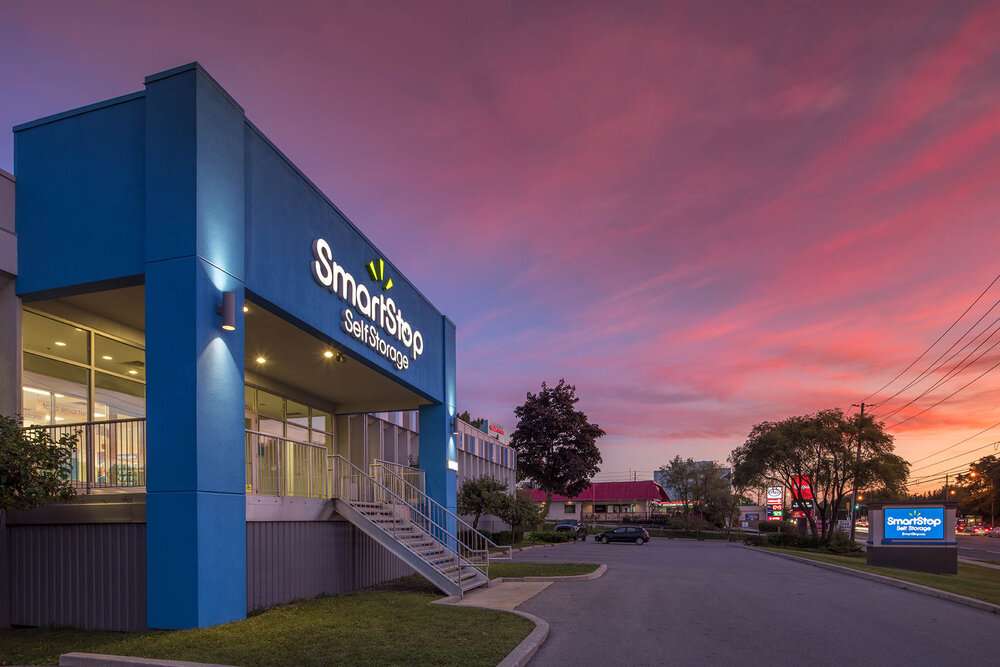 Storage center at sunset