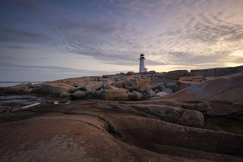 Peggys cove at sunrise. © robert lowdon