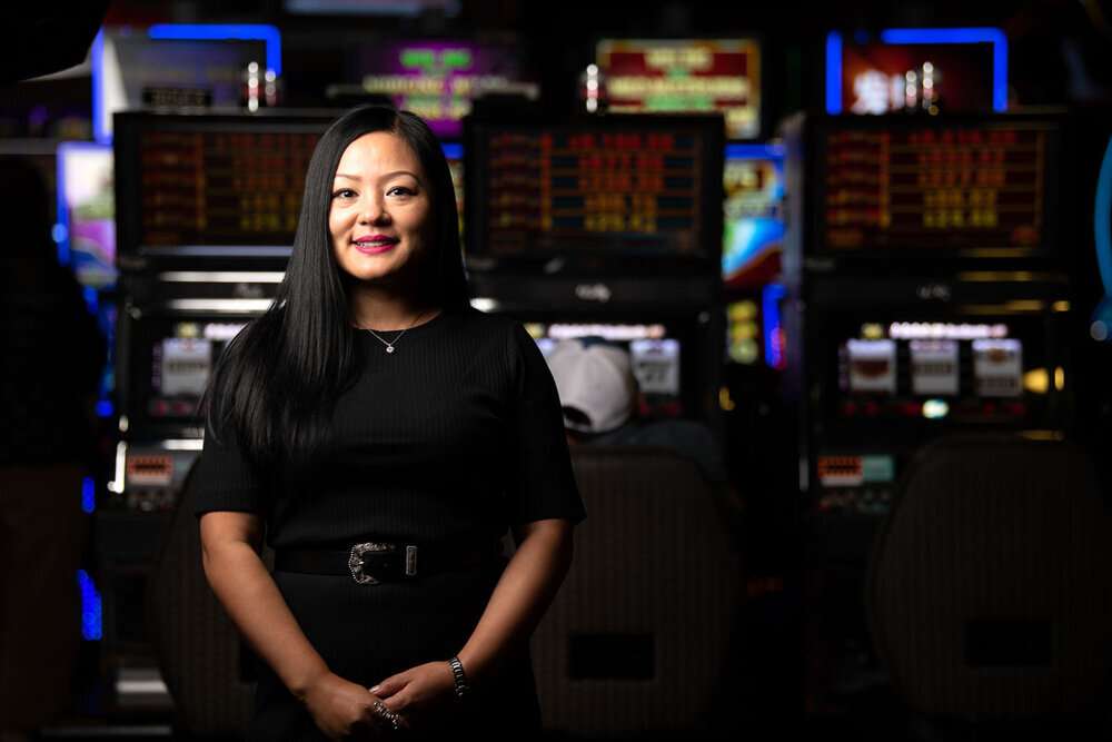 A casino employee