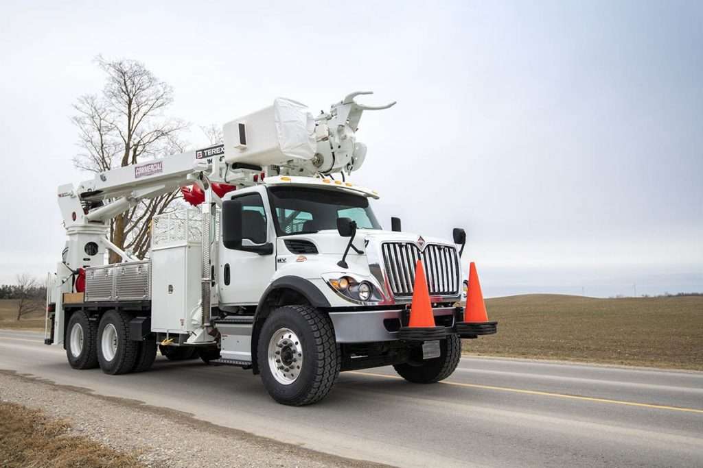 telephone truck on road