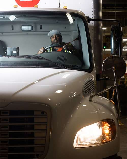 worker in truck