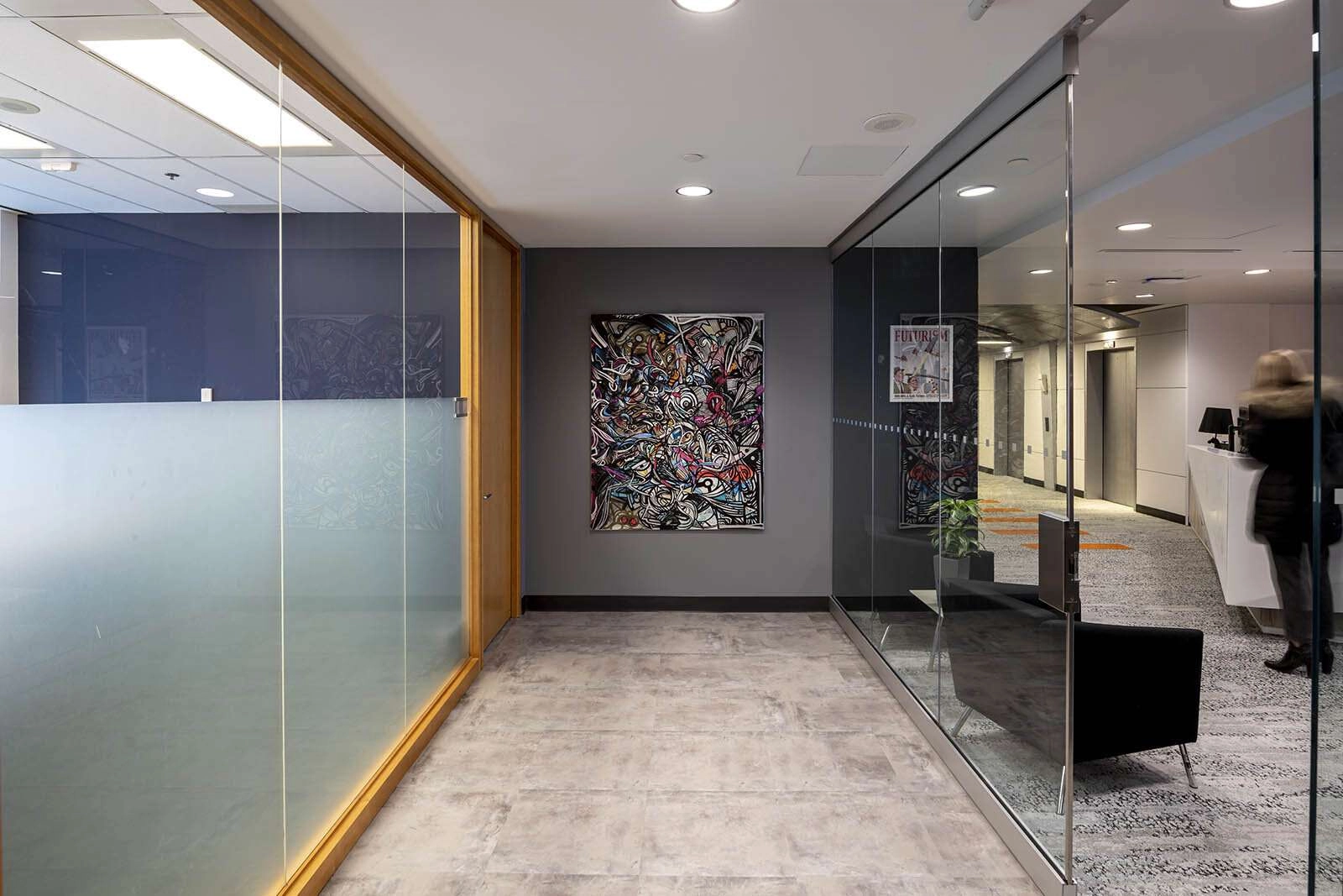 Main hallway featuring artwork.