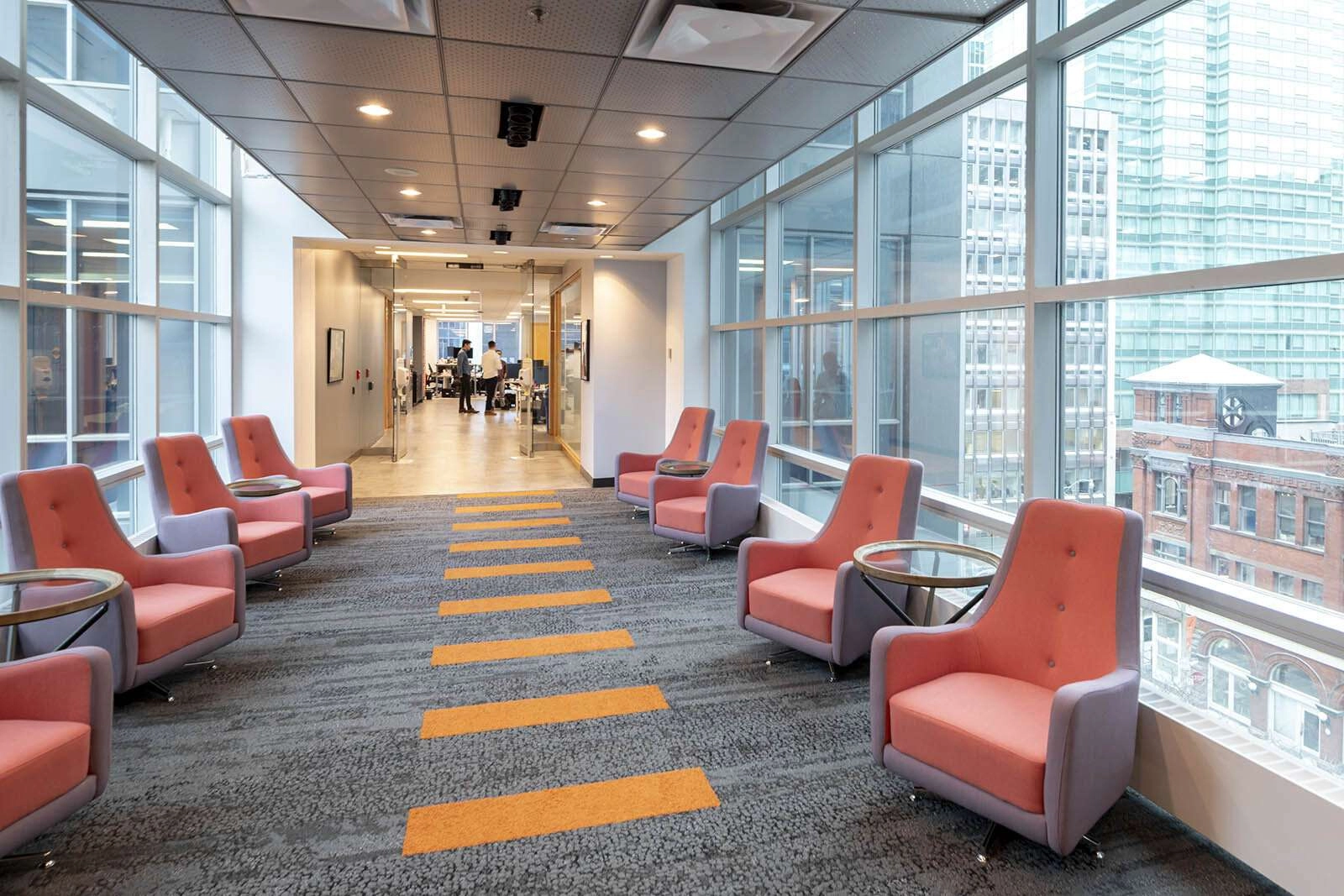 Skywalk and lounge area.