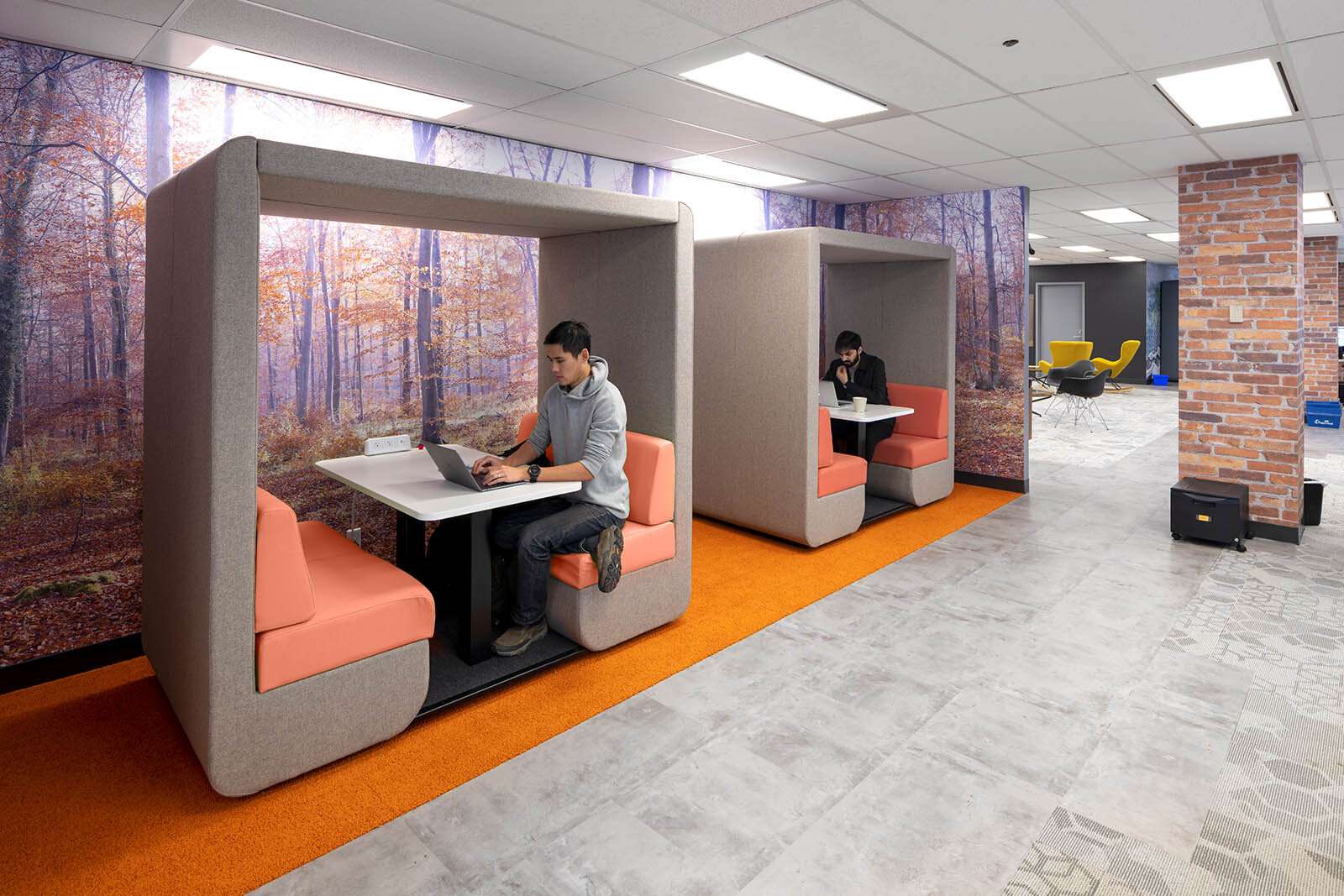 Work cubicles for tech workers