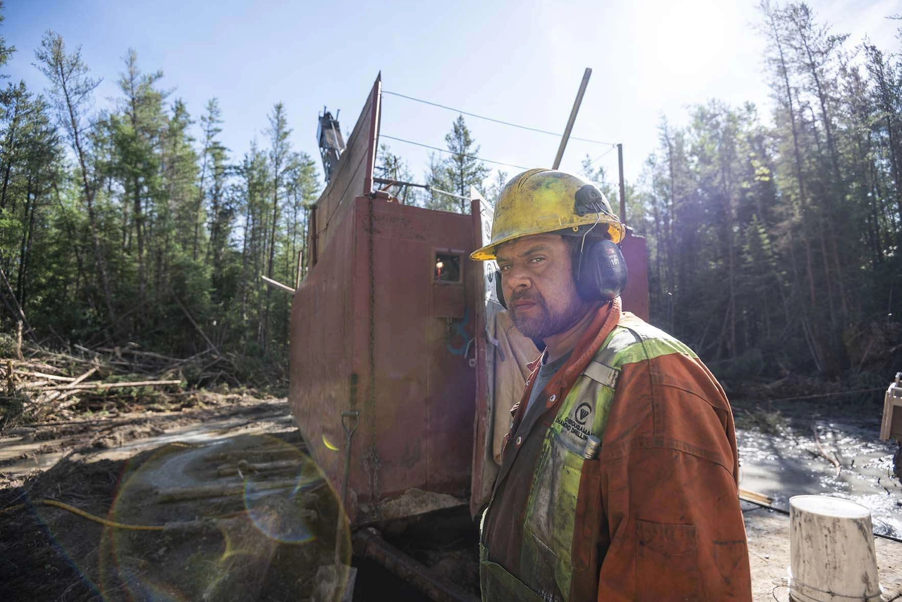 Drilling rig work on site