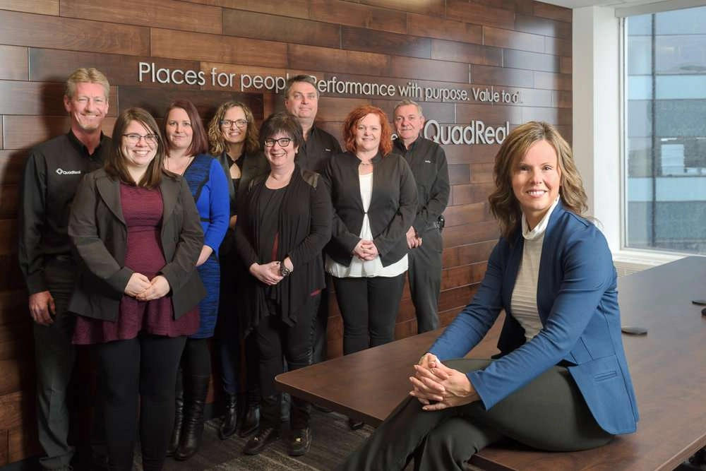 Group photograph in new office