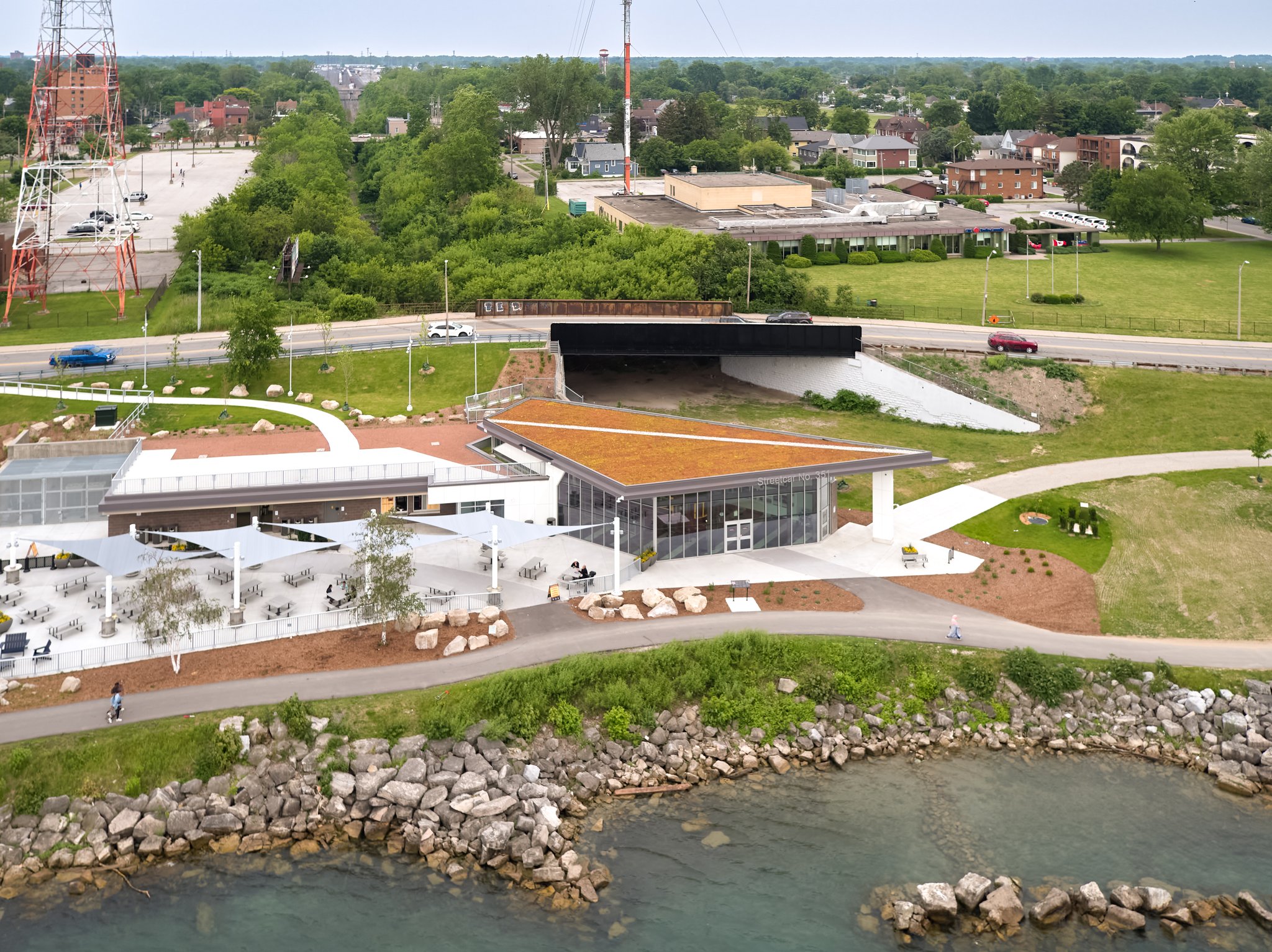 The following is a case study about an aerial photography project we completed for soprema, a manufacturer of waterproofing and insulating supplies for construction projects. The purpose of the photography project was to capture aerial images of soprema's vegetated roofing system that was installed at an iconic architectural project - windsor, ontario's new waterfront museum of the legacy beacon streetcar no. 351. This year, soprema is celebrating the 30th anniversary of their green roofing system, sopranature. As part of the celebration, they selected key projects for photography that they have been particularly proud of across canada. The selected projects showcase great examples of sustainable design and beauty.