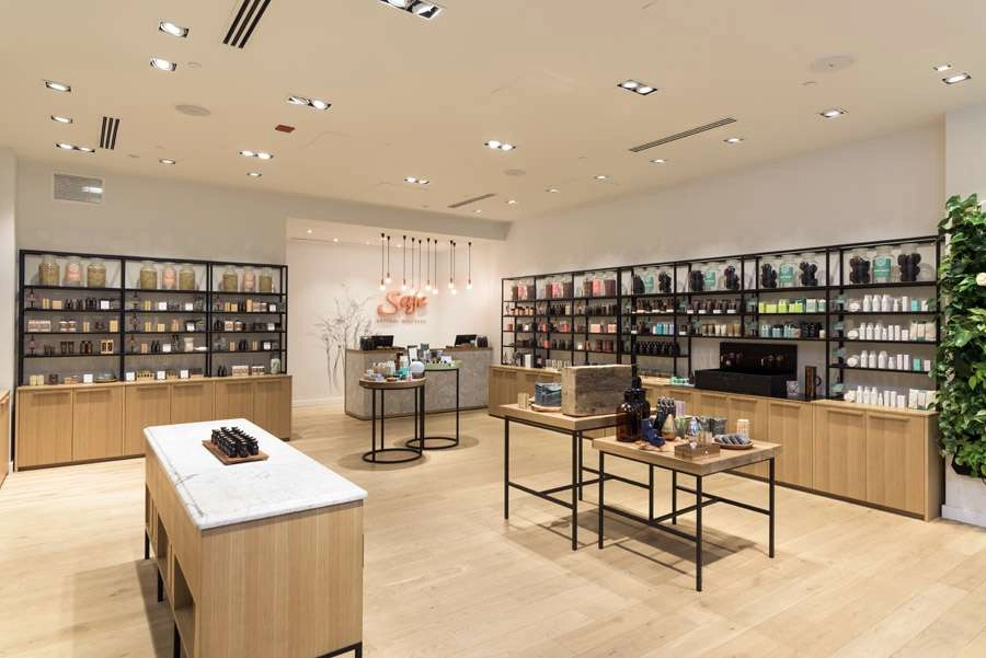 Wide shot of store interior